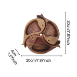 Maxbell 3Pcs Wood Serving Platter Modern Dried Fruit Plate for Party Wedding Cupcake brown
