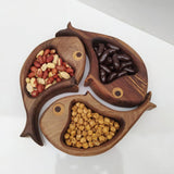 Maxbell 3Pcs Wood Serving Platter Modern Dried Fruit Plate for Party Wedding Cupcake brown