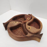 Maxbell 3Pcs Wood Serving Platter Modern Dried Fruit Plate for Party Wedding Cupcake brown