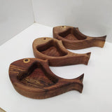 Maxbell 3Pcs Wood Serving Platter Modern Dried Fruit Plate for Party Wedding Cupcake brown