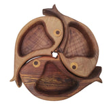 Maxbell 3Pcs Wood Serving Platter Modern Dried Fruit Plate for Party Wedding Cupcake brown