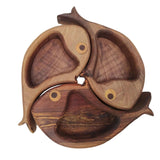 Maxbell 3Pcs Wood Serving Platter Modern Dried Fruit Plate for Party Wedding Cupcake brown