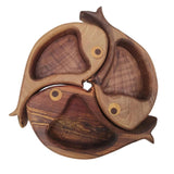 Maxbell 3Pcs Wood Serving Platter Modern Dried Fruit Plate for Party Wedding Cupcake brown
