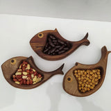 Maxbell 3Pcs Wood Serving Platter Modern Dried Fruit Plate for Party Wedding Cupcake brown