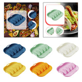Maxbell Taco Holder Plate Reusable Holds up to 4 Tacos Non Slip with Handles Platter Blue