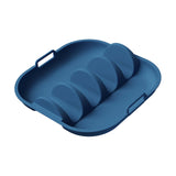 Maxbell Taco Holder Plate Reusable Holds up to 4 Tacos Non Slip with Handles Platter Blue