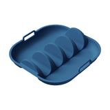 Maxbell Taco Holder Plate Reusable Holds up to 4 Tacos Non Slip with Handles Platter Blue