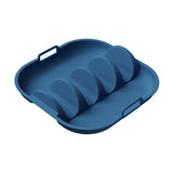 Maxbell Taco Holder Plate Reusable Holds up to 4 Tacos Non Slip with Handles Platter Blue