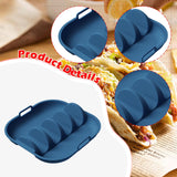 Maxbell Taco Holder Plate Reusable Holds up to 4 Tacos Non Slip with Handles Platter Blue