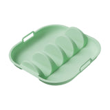Maxbell Taco Holder Plate Reusable Holds up to 4 Tacos Non Slip with Handles Platter Green