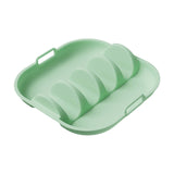 Maxbell Taco Holder Plate Reusable Holds up to 4 Tacos Non Slip with Handles Platter Green