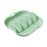 Maxbell Taco Holder Plate Reusable Holds up to 4 Tacos Non Slip with Handles Platter Green