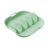 Maxbell Taco Holder Plate Reusable Holds up to 4 Tacos Non Slip with Handles Platter Green