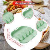 Maxbell Taco Holder Plate Reusable Holds up to 4 Tacos Non Slip with Handles Platter Green