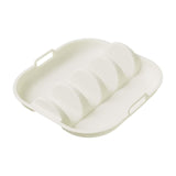 Maxbell Taco Holder Plate Reusable Holds up to 4 Tacos Non Slip with Handles Platter White