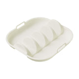 Maxbell Taco Holder Plate Reusable Holds up to 4 Tacos Non Slip with Handles Platter White