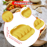 Maxbell Taco Holder Plate Reusable Holds up to 4 Tacos Non Slip with Handles Platter Yellow