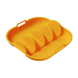 Maxbell Taco Holder Plate Reusable Holds up to 4 Tacos Non Slip with Handles Platter Orange