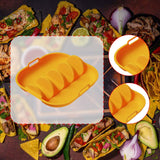 Maxbell Taco Holder Plate Reusable Holds up to 4 Tacos Non Slip with Handles Platter Orange