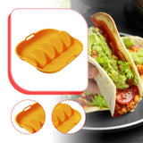 Maxbell Taco Holder Plate Reusable Holds up to 4 Tacos Non Slip with Handles Platter Orange
