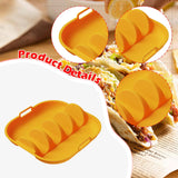 Maxbell Taco Holder Plate Reusable Holds up to 4 Tacos Non Slip with Handles Platter Orange