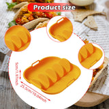 Maxbell Taco Holder Plate Reusable Holds up to 4 Tacos Non Slip with Handles Platter Orange