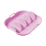 Maxbell Taco Holder Plate Reusable Holds up to 4 Tacos Non Slip with Handles Platter Pink