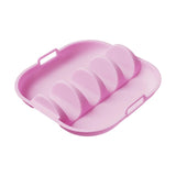 Maxbell Taco Holder Plate Reusable Holds up to 4 Tacos Non Slip with Handles Platter Pink