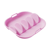 Maxbell Taco Holder Plate Reusable Holds up to 4 Tacos Non Slip with Handles Platter Pink
