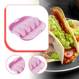 Maxbell Taco Holder Plate Reusable Holds up to 4 Tacos Non Slip with Handles Platter Pink