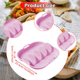 Maxbell Taco Holder Plate Reusable Holds up to 4 Tacos Non Slip with Handles Platter Pink