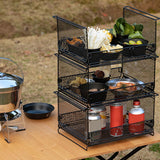 Maxbell Wire Storage Basket Stackable Metal Storage Bin for Closets Kitchen Bathroom black