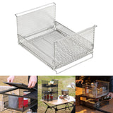 Maxbell Wire Storage Basket Stackable Metal Storage Bin for Closets Kitchen Bathroom silvery