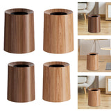 Maxbell Imitation Wood Grain Trash Can Garbage Can for Restroom Bathroom Living Room 12L Dark Brown