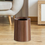 Maxbell Imitation Wood Grain Trash Can Garbage Can for Restroom Bathroom Living Room 12L Dark Brown