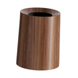 Maxbell Imitation Wood Grain Trash Can Garbage Can for Restroom Bathroom Living Room 12L Dark Brown