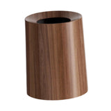 Maxbell Imitation Wood Grain Trash Can Garbage Can for Restroom Bathroom Living Room 12L Dark Brown
