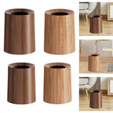 Maxbell Imitation Wood Grain Trash Can Garbage Can for Restroom Bathroom Living Room 12L Dark Brown