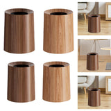 Maxbell Imitation Wood Grain Trash Can Garbage Can for Restroom Bathroom Living Room 12L Dark Brown