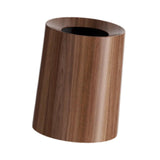 Maxbell Imitation Wood Grain Trash Can Garbage Can for Restroom Bathroom Living Room 8L Dark Brown