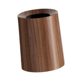 Maxbell Imitation Wood Grain Trash Can Garbage Can for Restroom Bathroom Living Room 8L Dark Brown