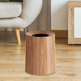 Maxbell Imitation Wood Grain Trash Can Garbage Can for Restroom Bathroom Living Room 8L Light Brown