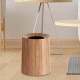 Maxbell Imitation Wood Grain Trash Can Garbage Can for Restroom Bathroom Living Room 8L Light Brown