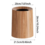 Maxbell Imitation Wood Grain Trash Can Garbage Can for Restroom Bathroom Living Room 8L Light Brown