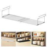 Maxbell Under Shelf Storage Basket Organizer Retractable for Pantry Office Bookshelf White