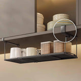 Maxbell Under Shelf Storage Basket Organizer Retractable for Pantry Office Bookshelf Black