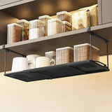 Maxbell Under Shelf Storage Basket Organizer Retractable for Pantry Office Bookshelf Black