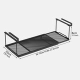 Maxbell Under Shelf Storage Basket Organizer Retractable for Pantry Office Bookshelf Black