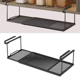Maxbell Under Shelf Storage Basket Organizer Retractable for Pantry Office Bookshelf Black