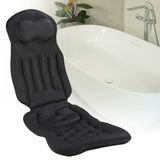 Maxbell Full Body Bath Pillow for Adults Non Slip Quick Dry Comfortable Mattress Pad Black
